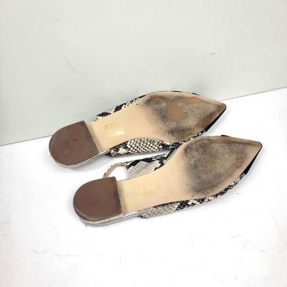 J Crew Snake Embossed Suede Captoe Slingback Flat Size 8.5 - Picture 6 of 7